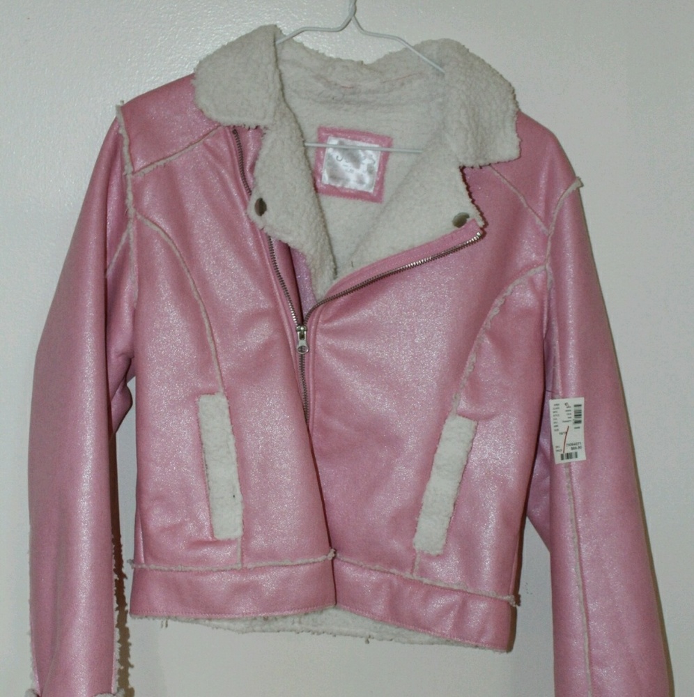Brand new cute sparkled pink furr jacket